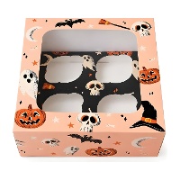 Boîte pour 4 cupcakes Halloween Boo - Azucren