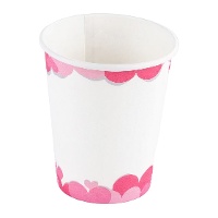 Gobelets blancs à motifs coeurs - lot de 8