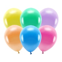 Ballons en latex de 30 cm métallisés biodégradables - PartyDeco - 10 unités