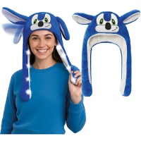 Bonnet hérisson bleu à LED avec oreilles animées