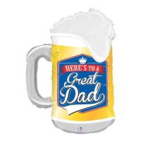 Ballon en forme de chope de bière pour un super papa, 51 x 74 cm - Grabo