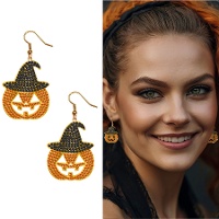 Boucles d'oreilles à citrouilles avec strass - 1 paire