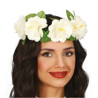 Serre-tête de fleurs avec feuilles - 1 unité