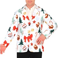 Veste blanche de Noël décorée