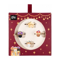 Set de 4 bagues ajustables Rois Mages pour enfants