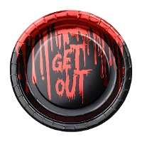 Assiettes 'Get Out' ensanglantées 18 cm - 6 unités