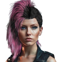 Perruque punk à crête rose