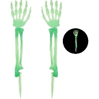 Mains de squelette phosphorescentes de 46 cm - 2 unités