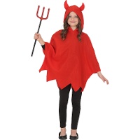 Poncho diabolique à capuche pour enfant