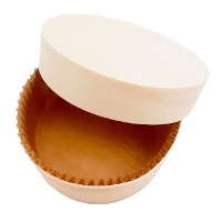 Moule rond en bois 11 x 4 cm avec couvercle et caissette en papier