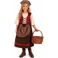 Déguisement de serveuse avec foulard pour fille