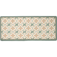 Tapis de cuisine 120 x 50 cm motif hydraulique vert