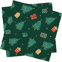 Serviettes de table motif sapins de Noël, 16,5 x 16,5 cm - 20 pièces