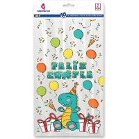 Sachets à bonbons sur le thème des dinosaures « Joyeux anniversaire » 35 x 18 cm - 10 unités