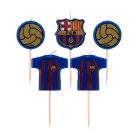 Lot de 5 bougies logo FC Barcelona