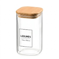 Pot en borosilicate de 1,2 L avec couvercle en bambou Légumes