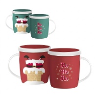 Tasse de 350 ml de Noël HoHoHo avec le Père Noël avec filtre pour thé - 1 unité