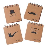 Cahier Men Style kraft - 4 unités