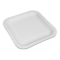 Assiettes en carton blanc carrées de 20 cm - 25 unités