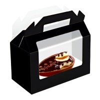Boîte pour oeufs de Pâques noire avec fenêtre de 22 x 12 x 10 cm - Pastkolor - 1 unité