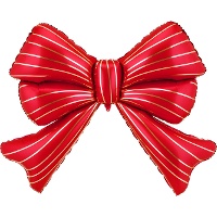 Ballon en forme de noeud avec rayures dorées 1,39 x 1,11 m