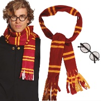 Ensemble de sorcier Harry pour enfant avec écharpe et lunettes