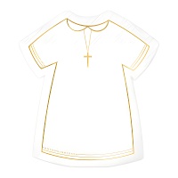 Serviettes blanches en forme de chemise pour communion de 14 x 16 cm - 20 unités