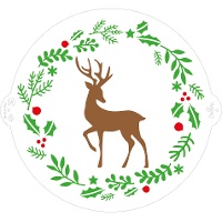 Pochoir de renne de Noël de 25 cm - Décorez