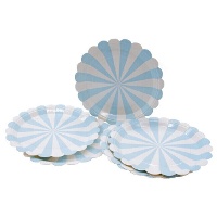 Assiettes rondes Soleil pastel de 23 cm - 6 unités