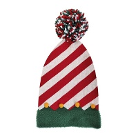 Bonnet de Noël à rayures avec pompon