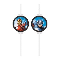 Pailles Avengers bleues - lot de 4