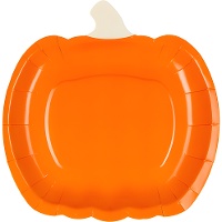 Assiettes en forme de citrouille de 23,5 x 24 cm - 6 pièces
