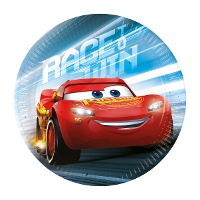 Assiettes Cars bleues 20 cm - 8 unités