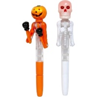 Stylo figuratif de boxeuse d'Halloween avec lumière de 18 cm - 1 unité