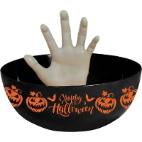 Bol d'Halloween noir avec main de 25 cm