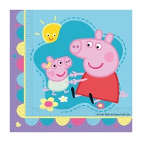 Serviettes Peppa Pig « Amour » 16,5 x 16,5 cm - 20 unités