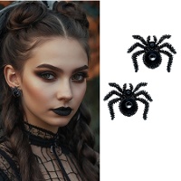Boucles d'oreilles araignées noires - 1 paire