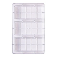 Moule à tablette de chocolat 15 x 7 x 2 cm - Decora - 3 cavités