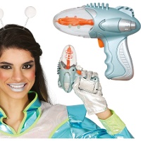 Pistolet spatial argenté 18 cm