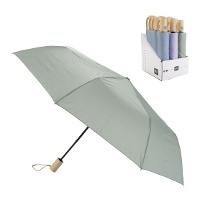 Parapluie anti-vent de 57 x 90 cm avec manche en bois - 1 unité