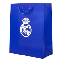 Sac cadeau de 32 x 26 x 12 cm du Real Madrid bleu