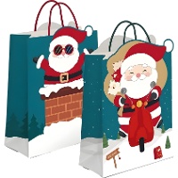 Sac cadeau Père Noël 32 x 26 x 10 cm - 1 unité