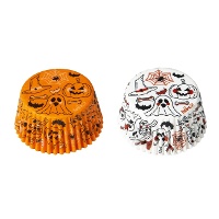 Capsules pour cupcakes avec citrouilles et fantômes - Décorez - 36 unités