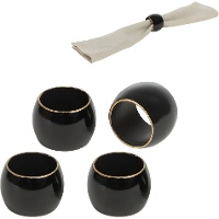 Anneau de serviette Royal noir - 4 pièces