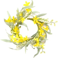Couronne décorative pour bougie jaune de 20 cm