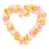 Guirlande de ballons en forme de coeur de 1,5m - PartyDeco