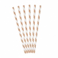 Pailles en papier à chevrons - 10 unités