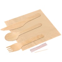 Pack de couverts, serviette et cure-dent - 1 unité