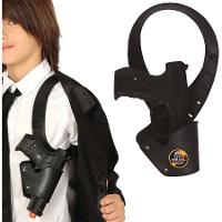 Holster noir de police avec pistolet pour enfant