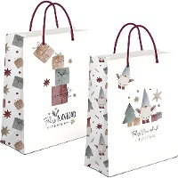 Sac cadeau de 32 x 26 x 10 cm de Noël vintage - 1 unité